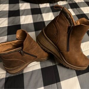 Cognac Leather Ankle Boots - Interior Label Visible